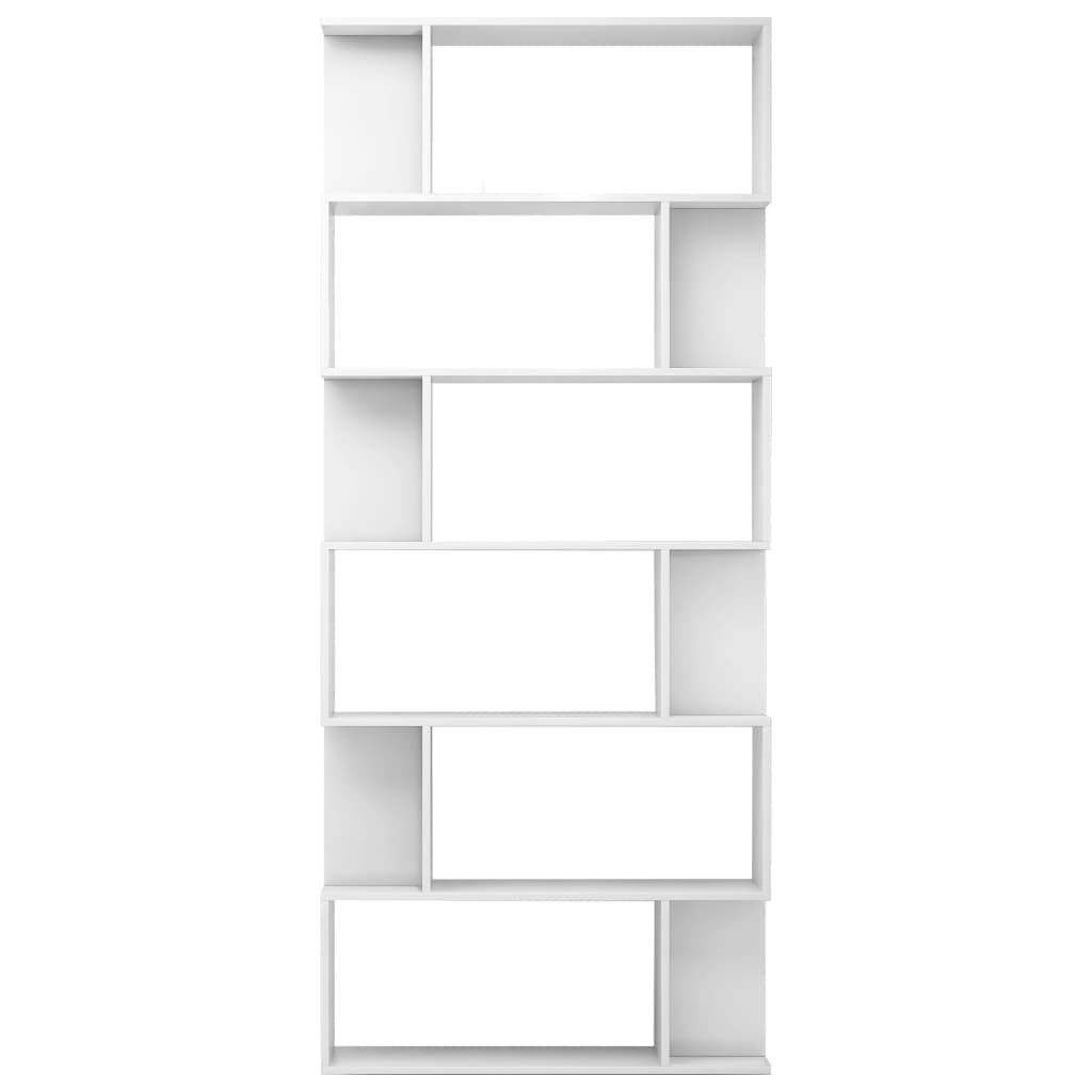 Book Cabinet/Room Divider High Gloss White 80x24x192 cm Engineered Wood