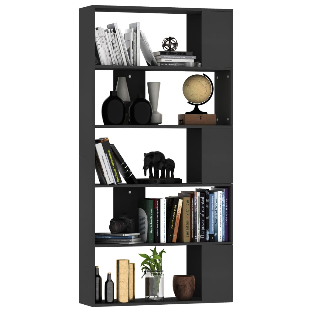 Book Cabinet/Room Divider Black 80x24x159 cm Engineered Wood