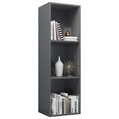 Book Cabinet/TV Cabinet High Gloss Grey 36x30x114 cm Engineered Wood