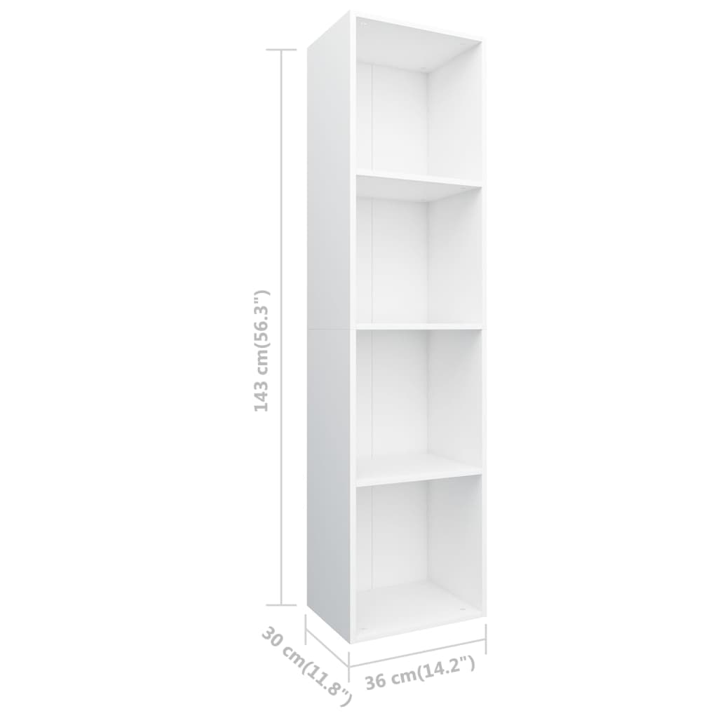 Book Cabinet/TV Cabinet White 36x30x143 cm Engineered Wood