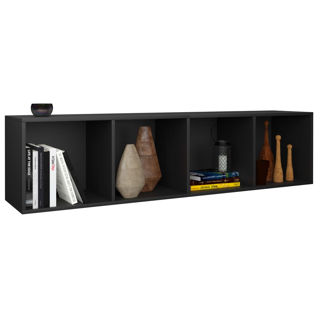 Book Cabinet/TV Cabinet Black 36x30x143 cm Engineered Wood