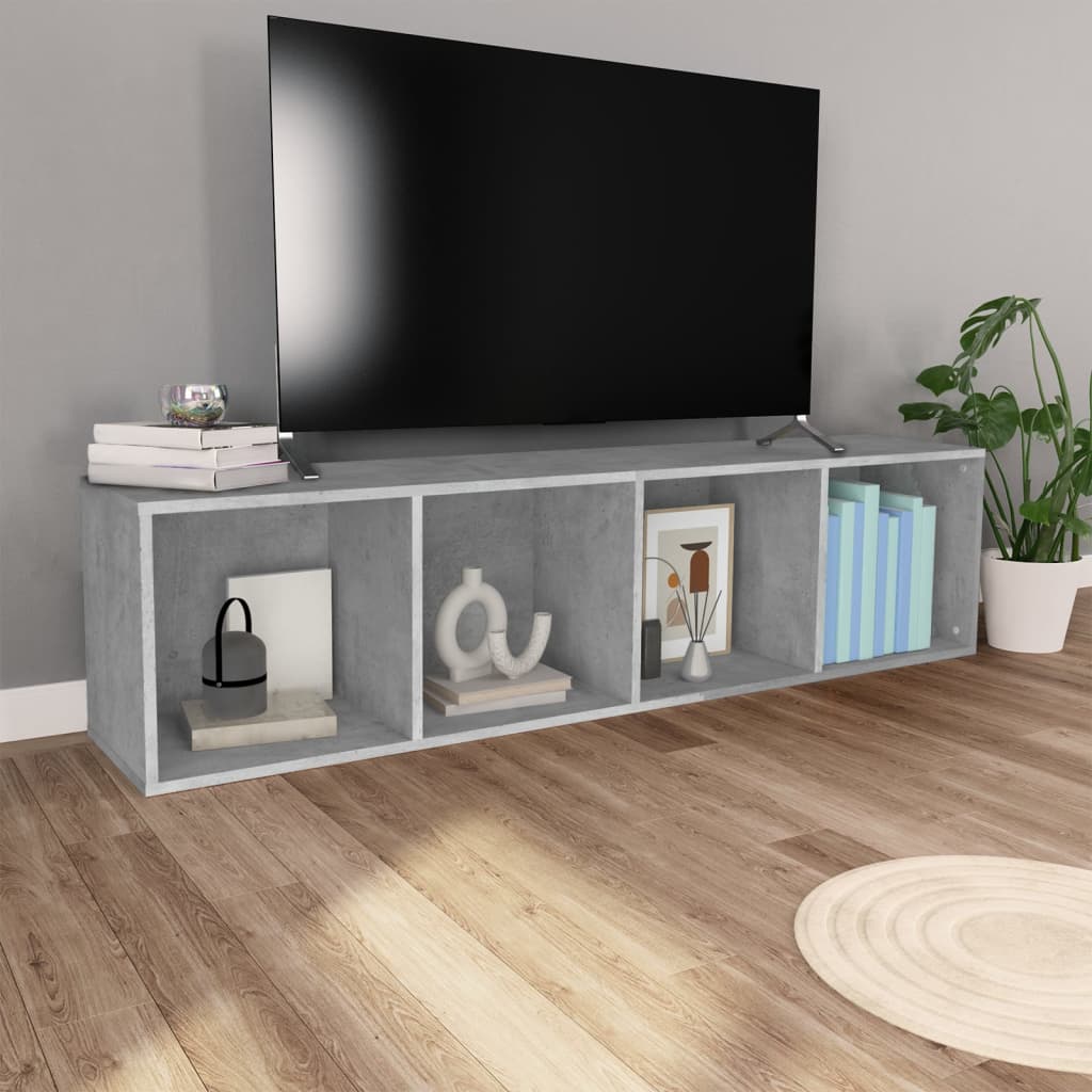 Book Cabinet/TV Cabinet Concrete Grey 36x30x143 cm Engineered Wood