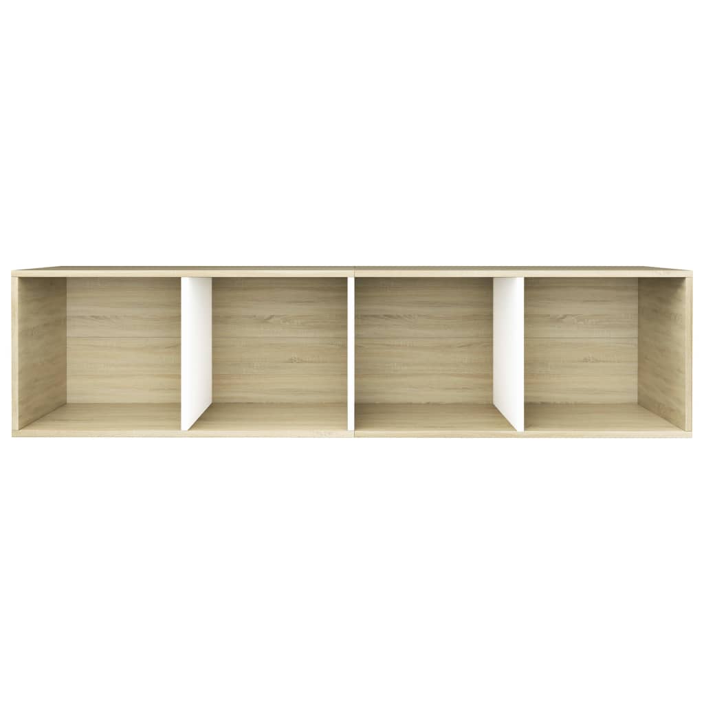 Book Cabinet/TV Cabinet White and Sonoma Oak 36x30x114 cm Engineered Wood