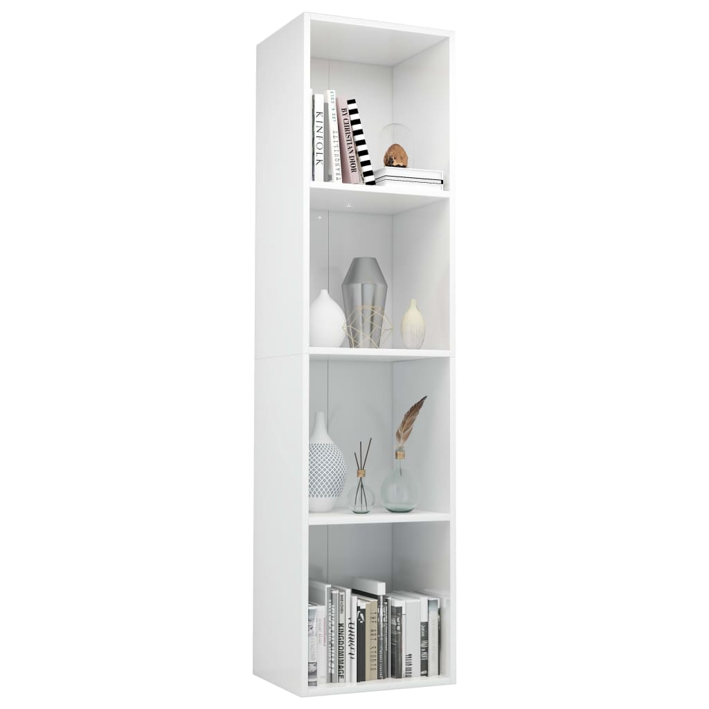 Book Cabinet/TV Cabinet High Gloss White 36x30x143 cm Engineered Wood