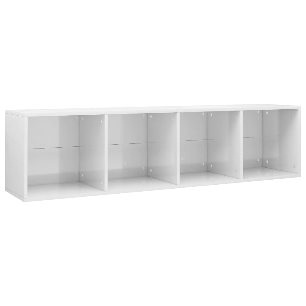 Book Cabinet/TV Cabinet High Gloss White 36x30x143 cm Engineered Wood