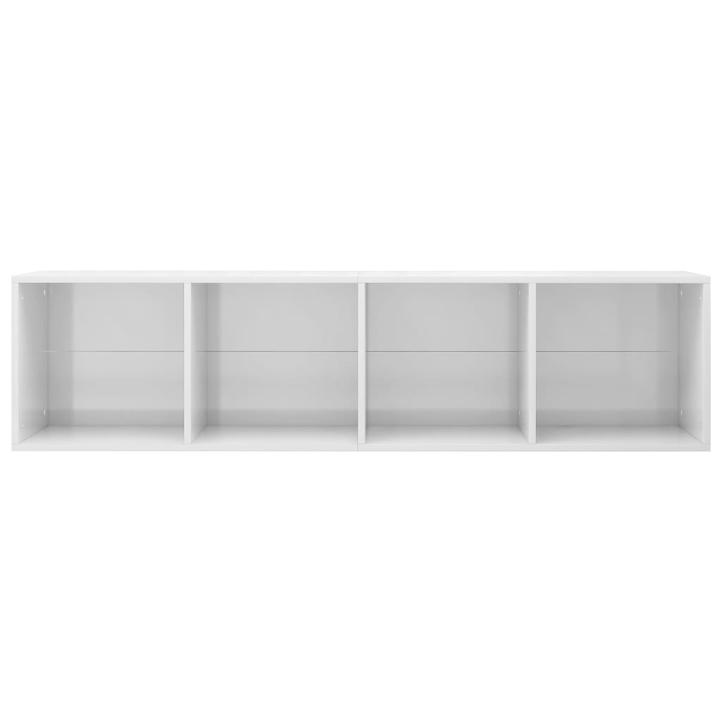 Book Cabinet/TV Cabinet High Gloss White 36x30x143 cm Engineered Wood