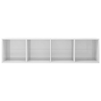 Book Cabinet/TV Cabinet High Gloss White 36x30x143 cm Engineered Wood