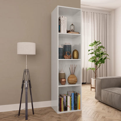 Book Cabinet/TV Cabinet High Gloss White 36x30x143 cm Engineered Wood