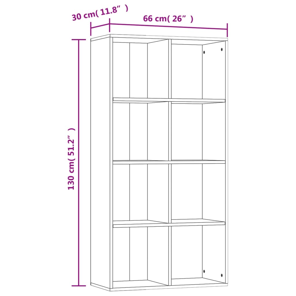 Book Cabinet/Sideboard Sonoma Oak 66x30x130 cm Engineered Wood