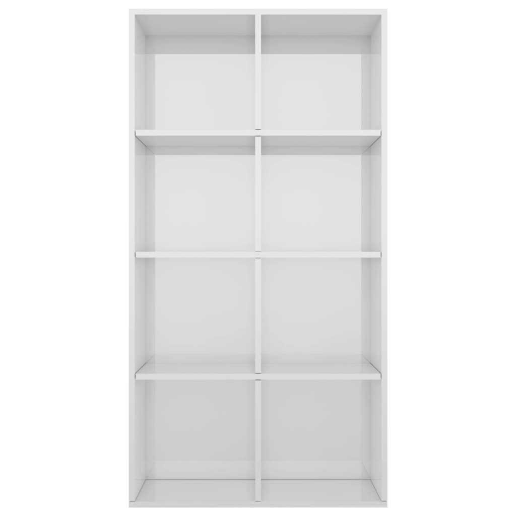 Book Cabinet/Sideboard High Gloss White 66x30x130 cm Engineered Wood