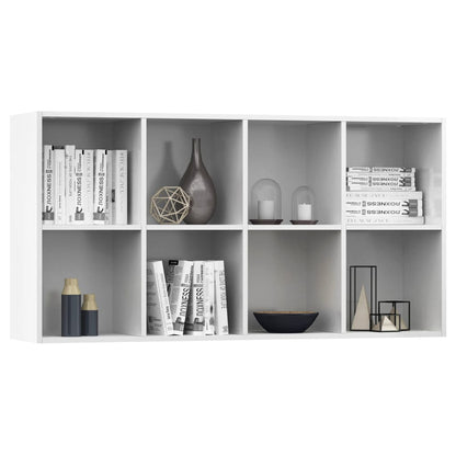 Book Cabinet/Sideboard High Gloss White 66x30x130 cm Engineered Wood