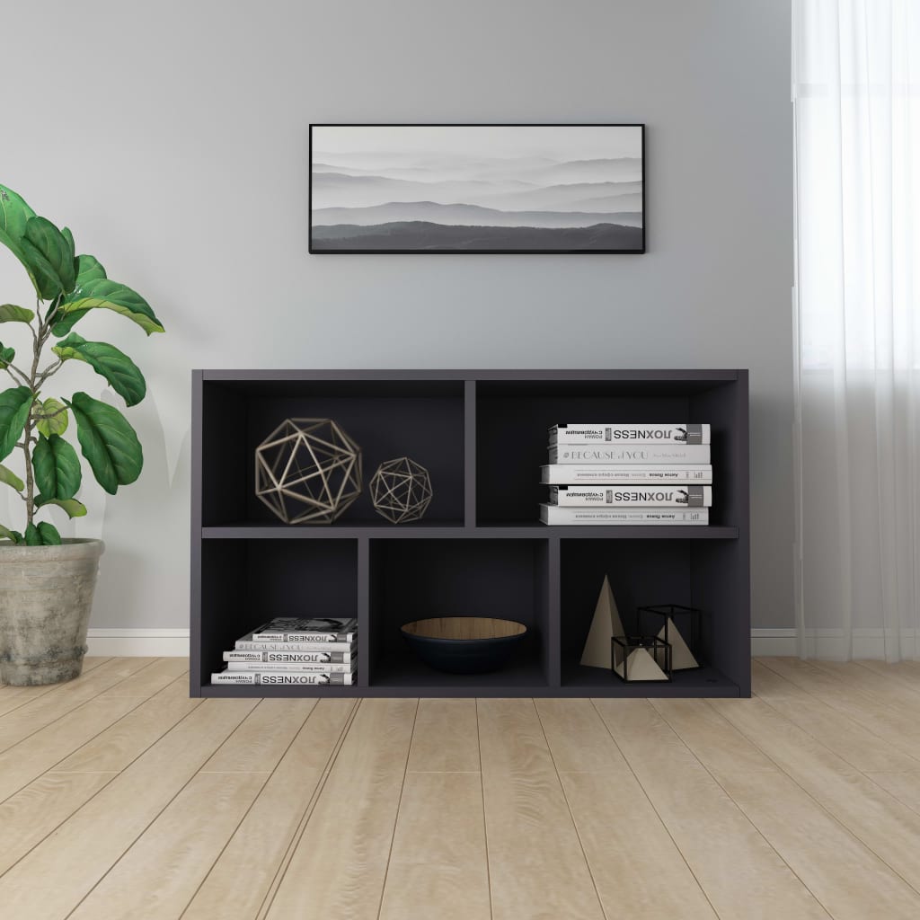 Book Cabinet/Sideboard Grey 50x25x80 cm Engineered Wood