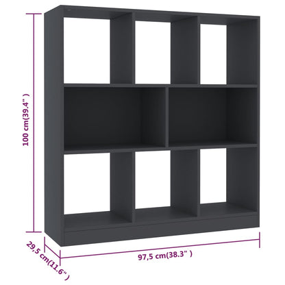 Book Cabinet Grey 97.5x29.5x100 cm Engineered Wood