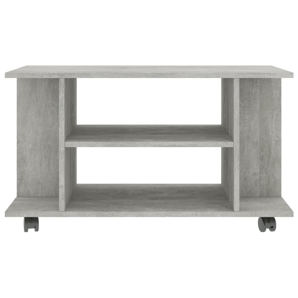 TV Cabinet with Castors Concrete Grey 80x40x45 cm Engineered Wood