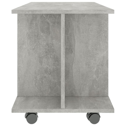 TV Cabinet with Castors Concrete Grey 80x40x45 cm Engineered Wood