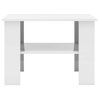 Coffee Table High Gloss White 60x60x42 cm Engineered Wood