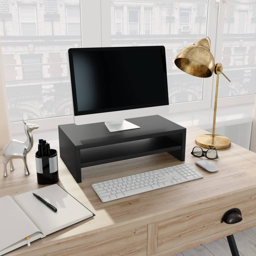 Monitor Stand Black 42x24x13 cm Engineered Wood