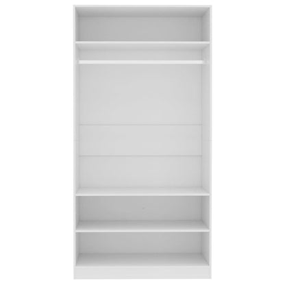 Wardrobe White 100x50x200 cm Engineered Wood