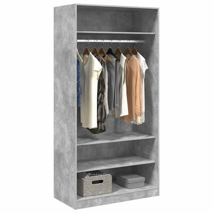 Wardrobe Concrete Grey 100x50x200 cm Engineered Wood