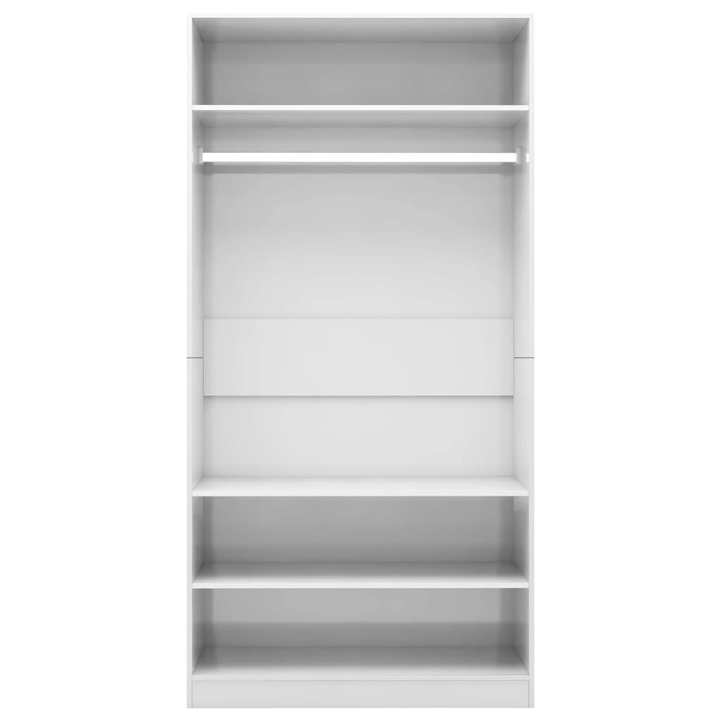 Wardrobe High Gloss White 100x50x200 cm Engineered Wood