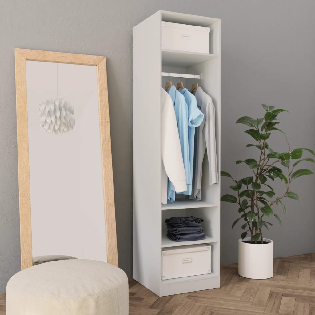 Wardrobe White 50x50x200 cm Engineered Wood