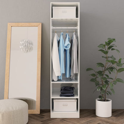 Wardrobe High Gloss White 50x50x200 cm Engineered Wood