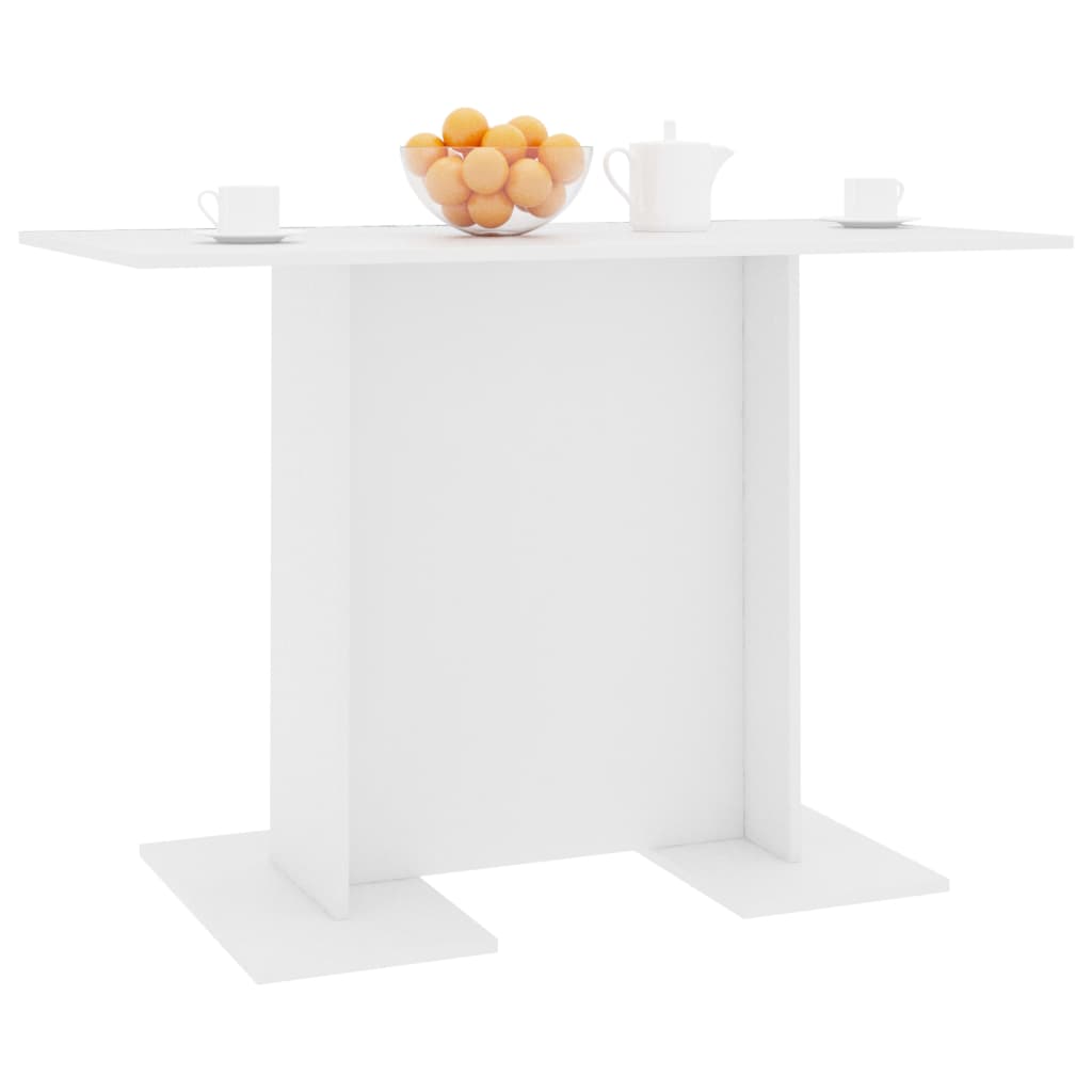 Dining Table White 110x60x75 cm Engineered Wood