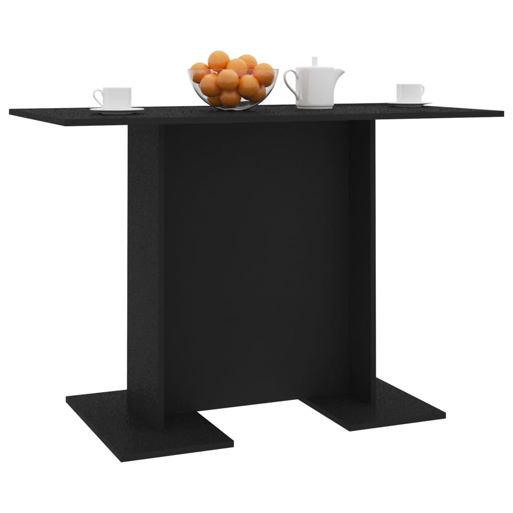 Dining Table Black 110x60x75 cm Engineered Wood