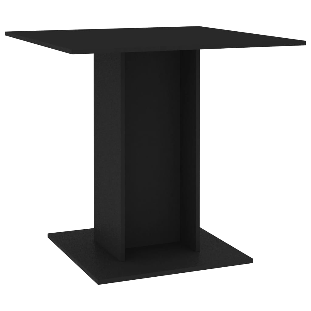 Dining Table Black 80x80x75 cm Engineered Wood