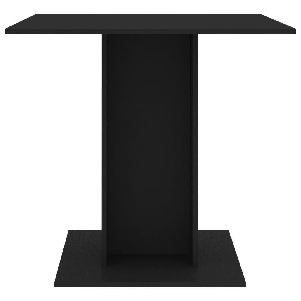 Dining Table Black 80x80x75 cm Engineered Wood