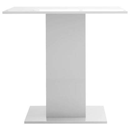 Dining Table High Gloss White 80x80x75 cm Engineered Wood