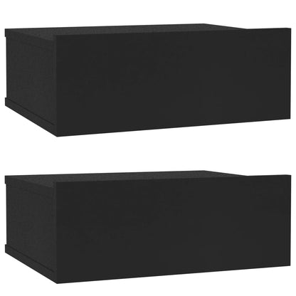 Floating Nightstands 2 pcs Black 40x30x15 cm Engineered Wood