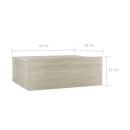 Floating Nightstand Sonoma Oak 40x30x15 cm Engineered Wood