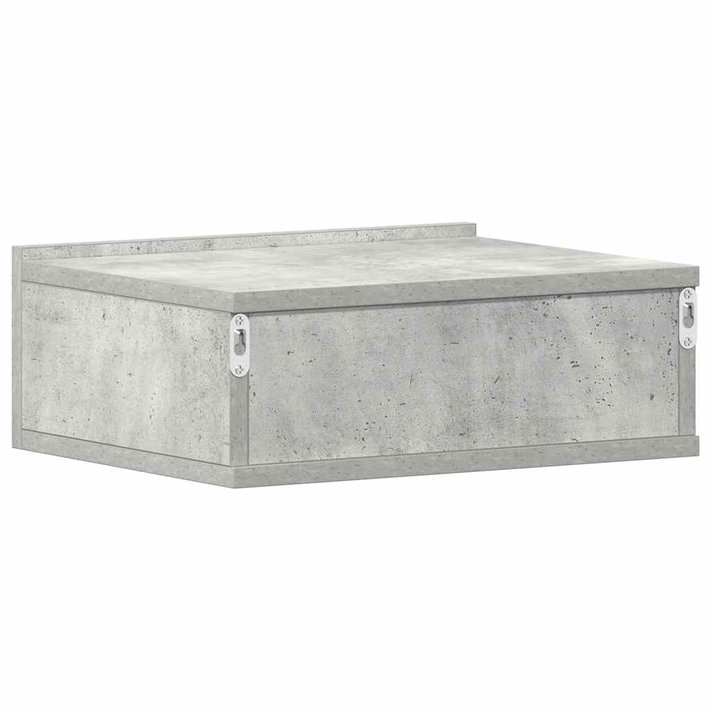 Floating Nightstand Concrete Grey 40x30x15 cm Engineered Wood
