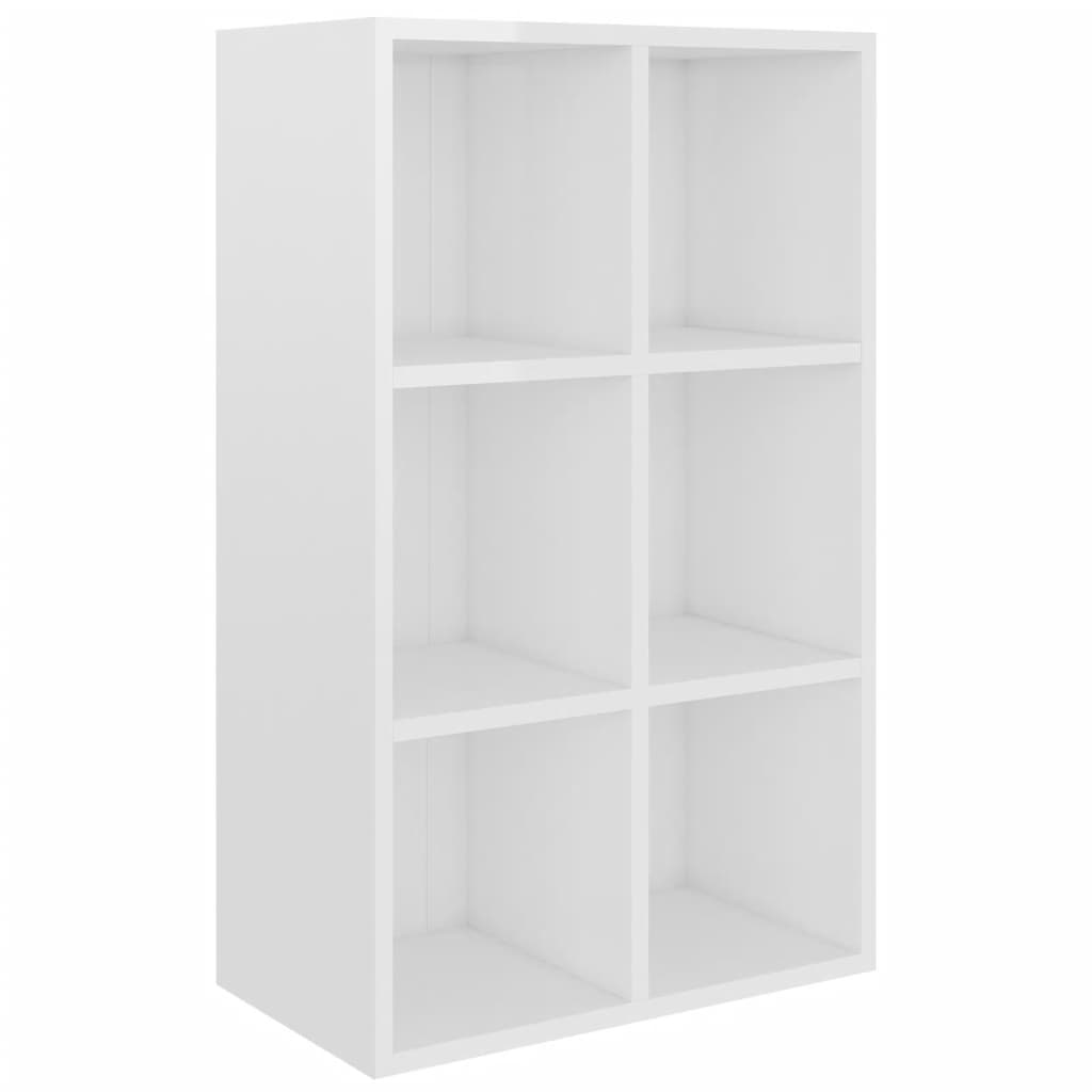 Book Cabinet/Sideboard High Gloss White 66x30x98 cm Engineered Wood