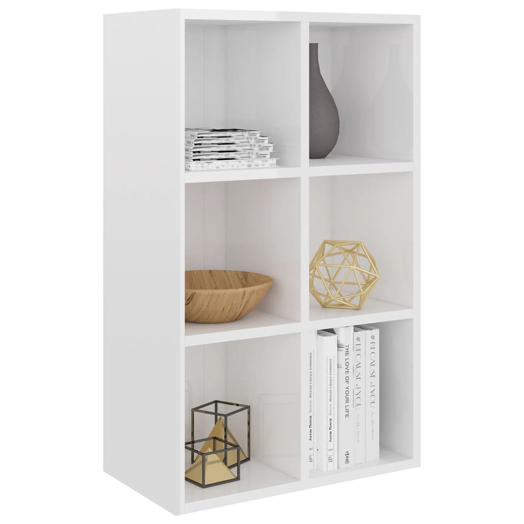 Book Cabinet/Sideboard High Gloss White 66x30x98 cm Engineered Wood