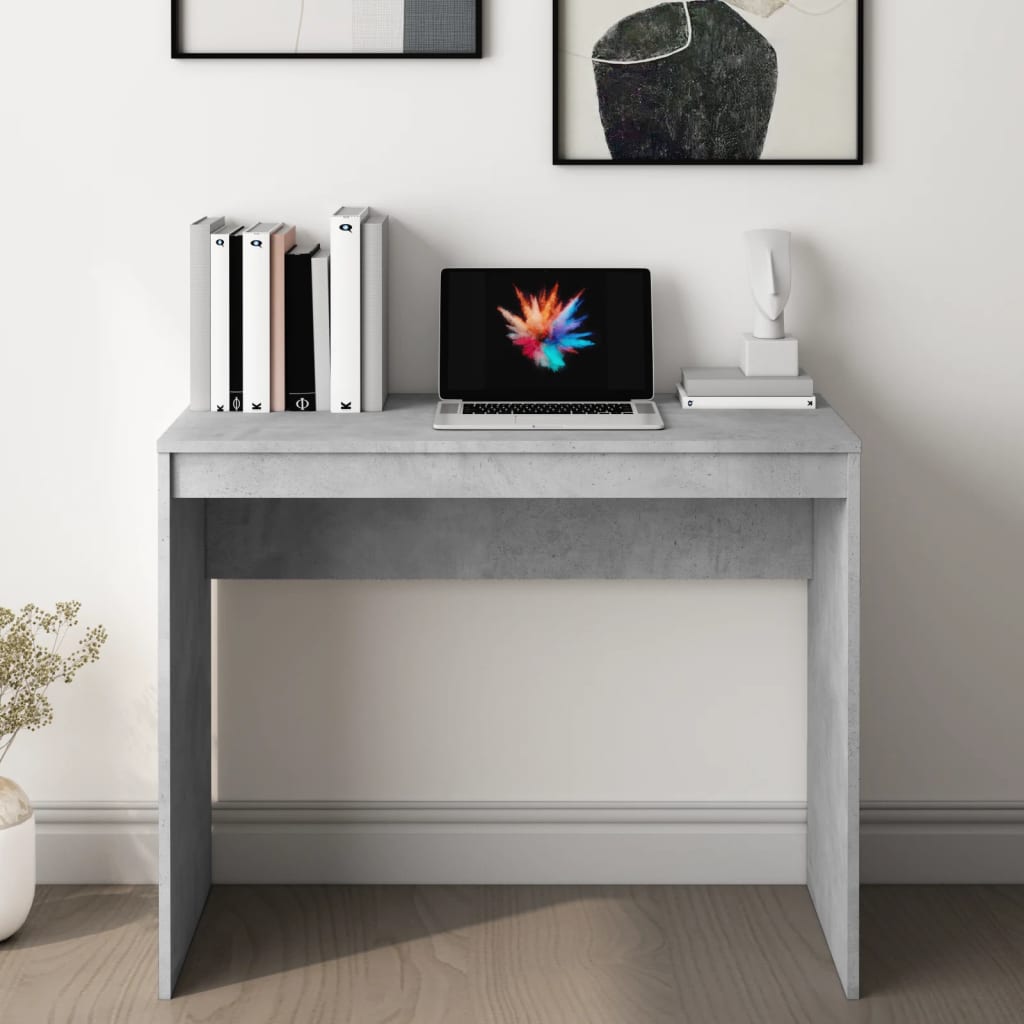 Desk Concrete Grey 90x40x72 cm Engineered Wood