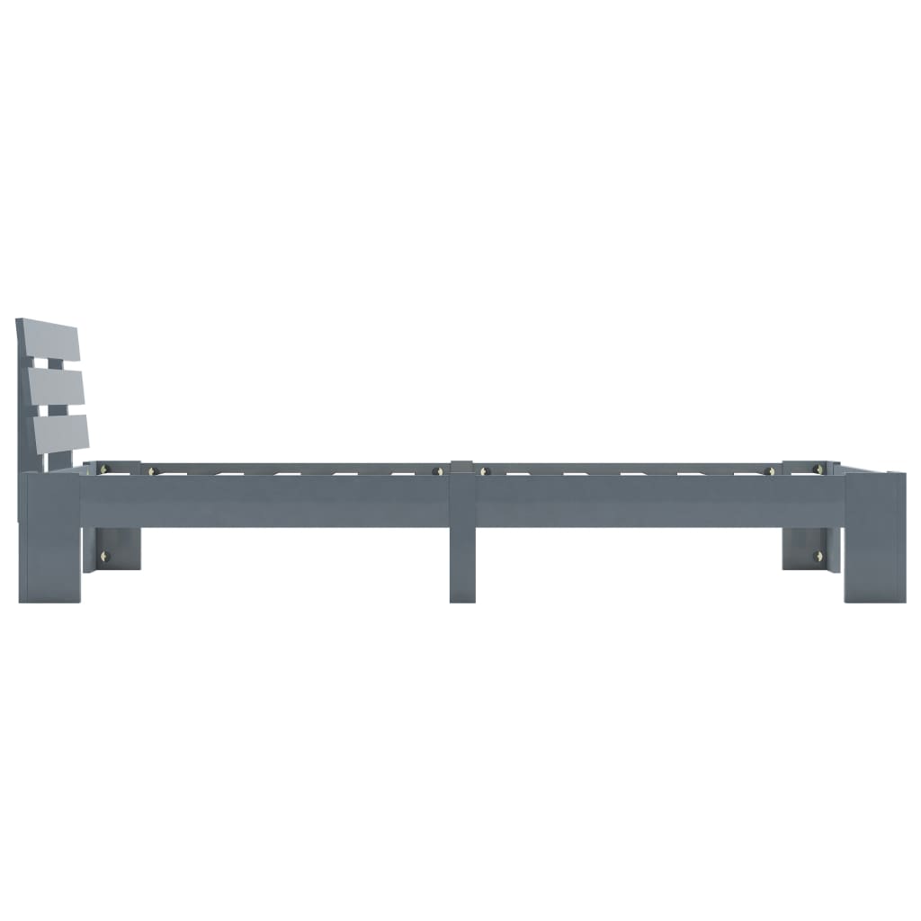 Bed Frame without Mattress Grey Solid Pine Wood 100x200 cm