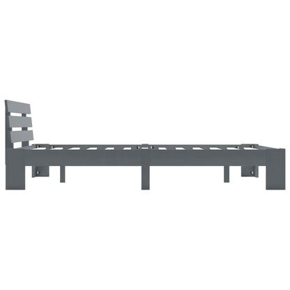 Bed Frame without Mattress Grey Solid Pine Wood 140x200 cm