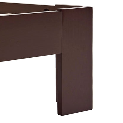 Bed Frame without Mattress Dark Brown Solid Pine Wood 140x200 cm