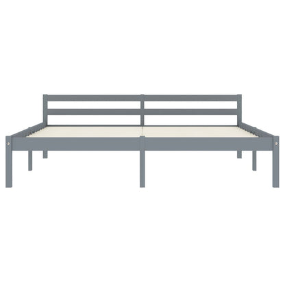 Bed Frame without Mattress Grey Solid Pine Wood 160x200 cm