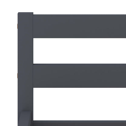 Bed Frame without Mattress Grey Solid Pine Wood 180x200 cm Super King