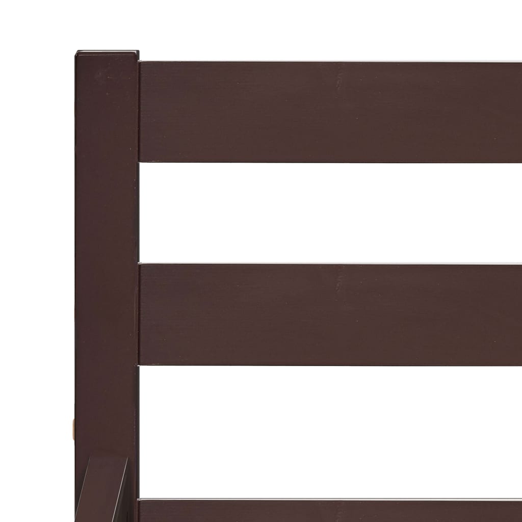 Bed Frame without Mattress Dark Brown Solid Pine Wood 120x200 cm
