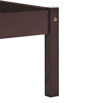 Bed Frame without Mattress Dark Brown Solid Pine Wood 120x200 cm