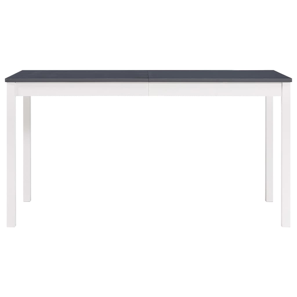 Dining Table White and Grey 140x70x73 cm Pinewood