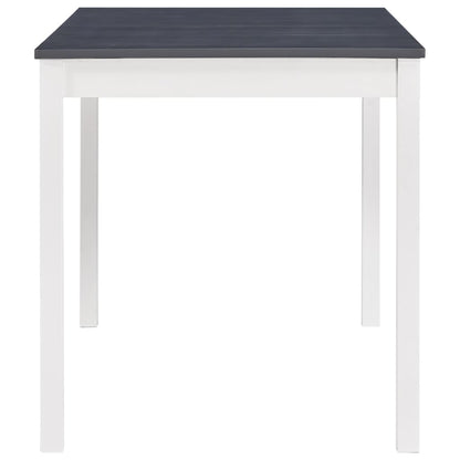 Dining Table White and Grey 140x70x73 cm Pinewood