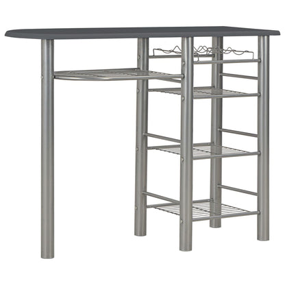 3 Piece Bar Set with Shelves Wood and Steel Black