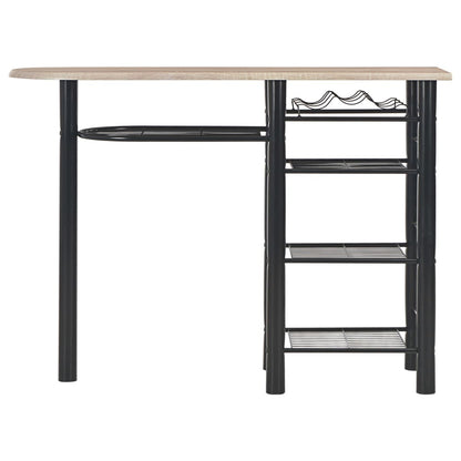 3 Piece Bar Set with Shelves Wood and Steel