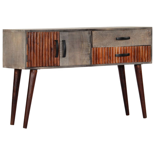 Console Table Grey 120x35x75 cm Solid Rough Mango Wood