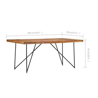 Dining Table 180x90x76 cm Solid Acacia Wood